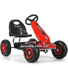 Детский карт M 3626 A-3, надувные колеса, красный